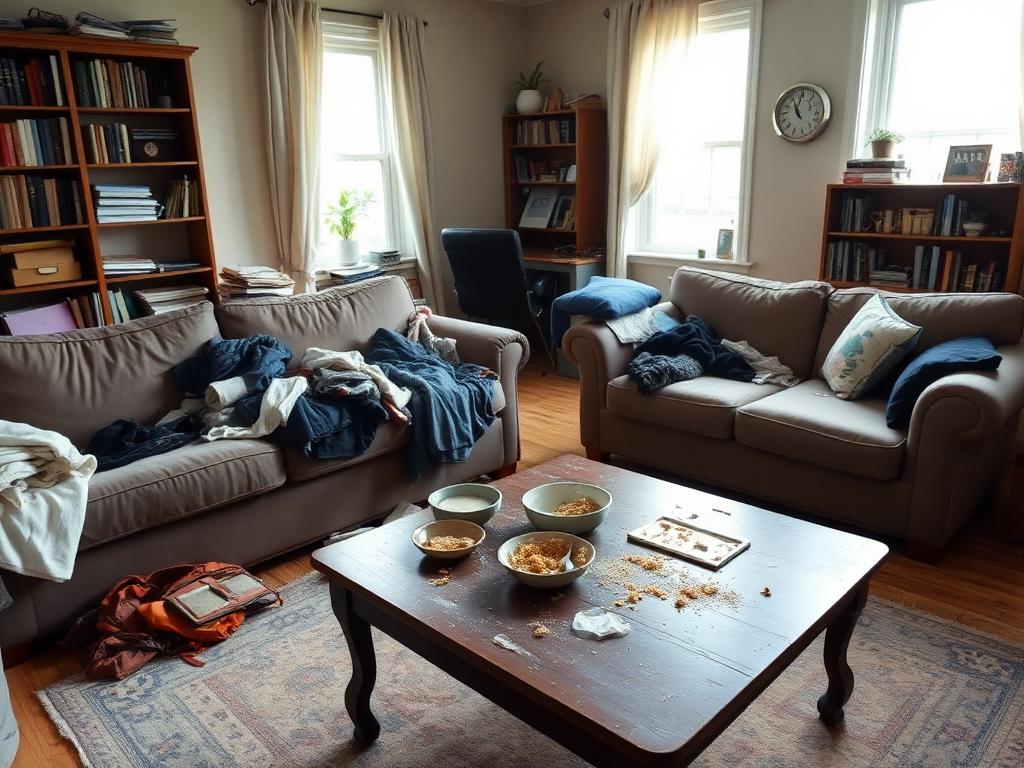 Living room deep cleaning before and after — Dega Munich — Vorher