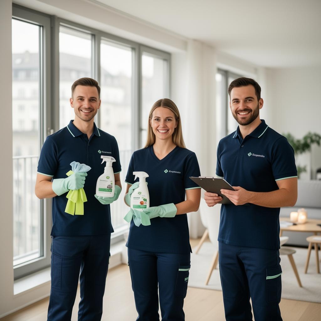 Premium cleaning service team in Munich — Dega Cleaning Services at work in a modern apartment